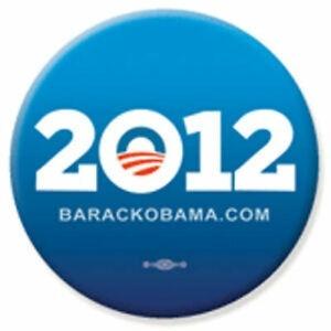 ピンバッジ Barack Obama For President 2012 Two Tone Blu...
