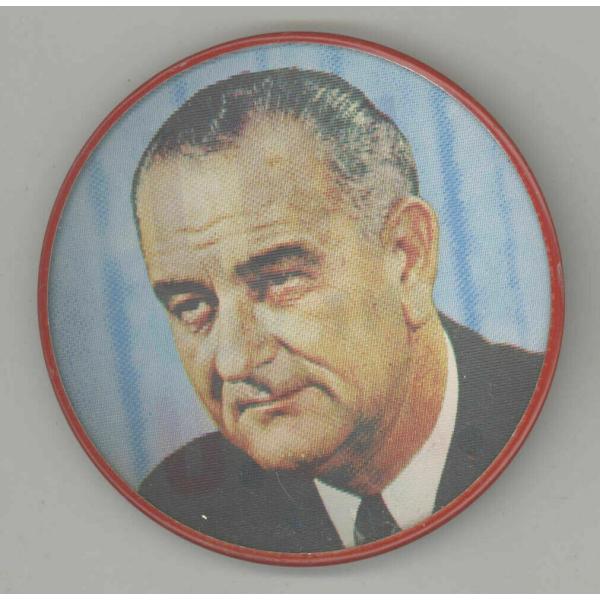 ピンバッジ 1964 LBJ FOR THE USA, Lyndon Johnson VERI-VU...
