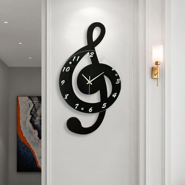 掛け時計 9.5&apos;&apos; Round Glass Wall Clock Modern Living Ro...