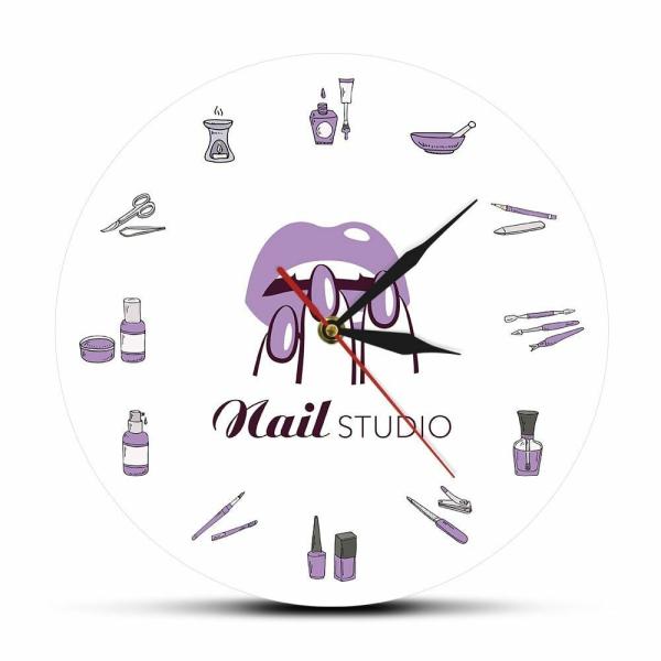 掛け時計 Beauty Shop Nail Salon Spa Studio Custom Sile...