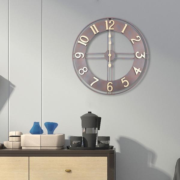 掛け時計 Round Wall Clock Modern Cutout Design Living ...