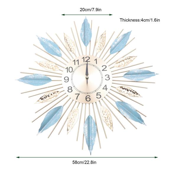 掛け時計 23&apos;&apos; Modern Design Leaves Wall Clock Living R...