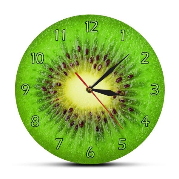 掛け時計 Summer Fruit Kiwi Green Silent Wall Clock Led...