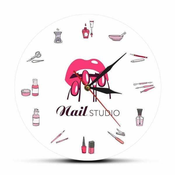 掛け時計 Beauty Salon Nail Studio Tools Nail Polish Bo...