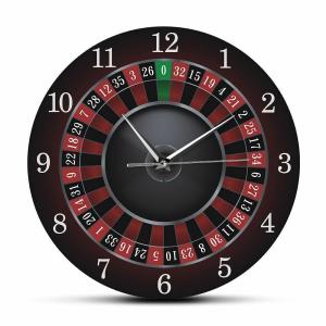 掛け時計 Poker Roulette Wall Clock With Black Metal Fr...