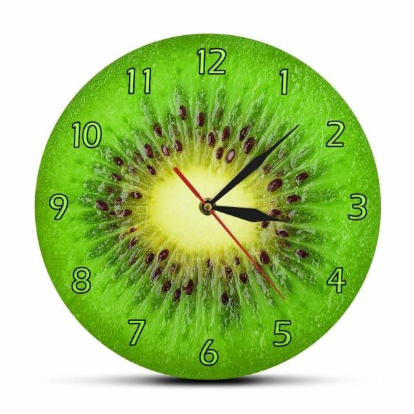 掛け時計 Kiwi Fruit Designed Green Wall Round Clock Fo...
