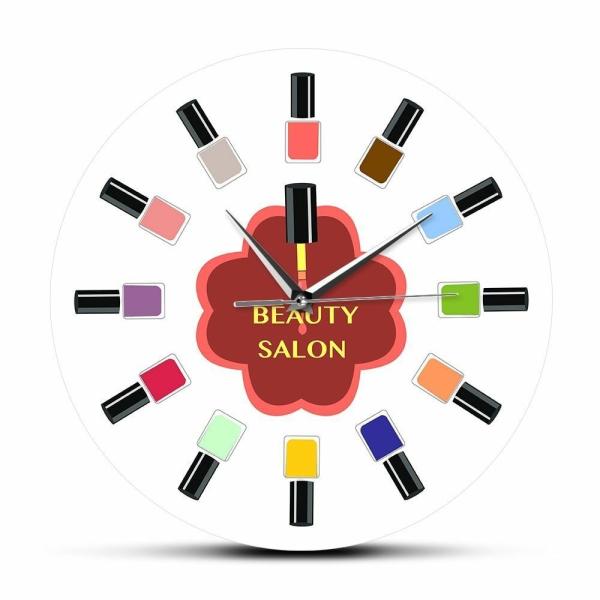 掛け時計 12 Nail Polish Beauty Salon Wall Clock Decor ...