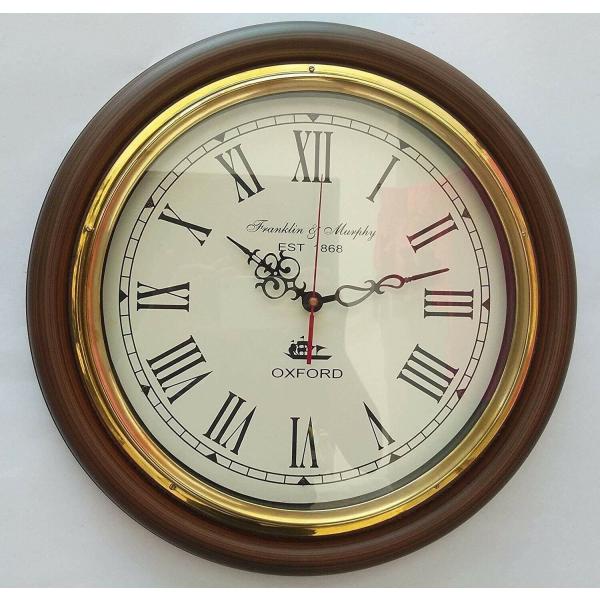 掛け時計 Antique Look Style Wall Clock, 16 inch, Brown