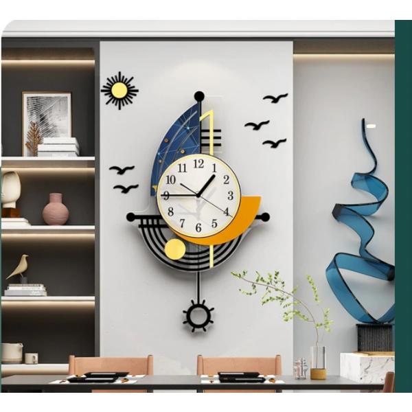 掛け時計 Modern Hanging Wall Clock Boat Design Home Li...