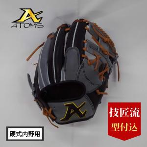 ATOMS アトムス 硬式内野手 AGL-501 ブラックXレッド 限定品 技匠流