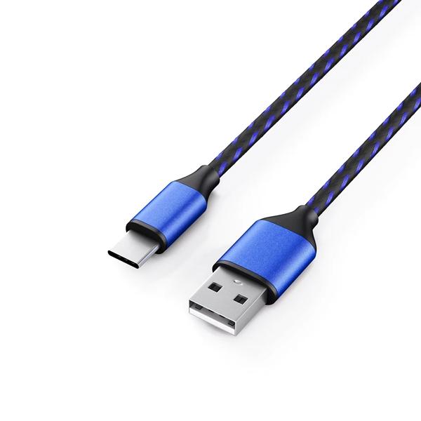 Cタイプ用 USB ケーブル 100cm ブラック＆ブルー