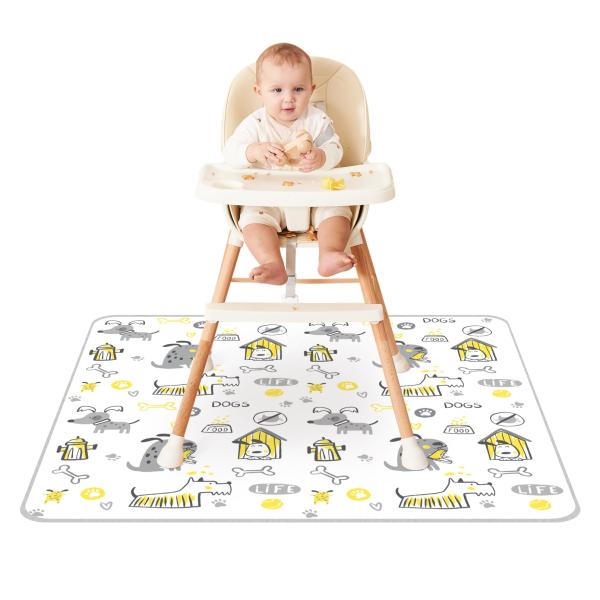 innokids お食事マット 食べこぼしマット 滑り止め 撥水加工 離乳食 130*130cm テ...