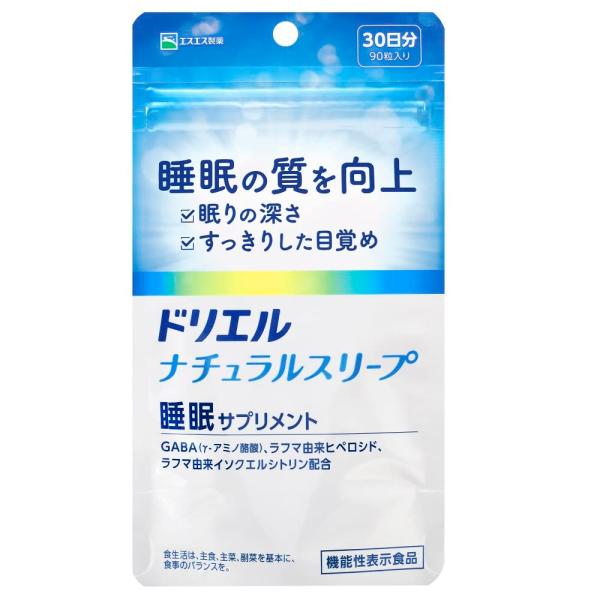 ドリエル ナチュラルスリープ 90粒 30日分 睡眠 サプリ GABA ラフマ エスエス製薬【機能性...