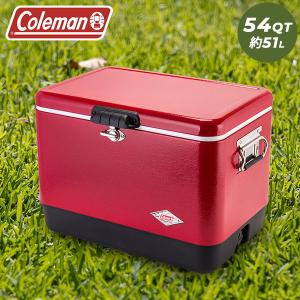 【並行輸入品】 コールマン Coleman クーラーボックス 54QT スチールベルト スチールベルトクーラー 大容量 約51L アウトドア キャンプ BBQ 釣りクーラー ハード