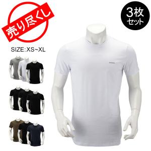 在庫限り ディーゼル DIESEL Tシャツ メンズ 半袖 クルーネック トップス インナー 無地 3枚組 00SPDG 0AALW｜glv