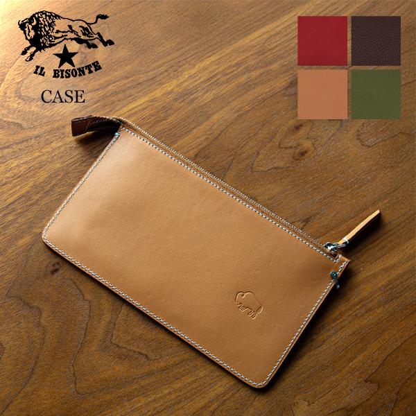 【並行輸入品】 在庫限り イルビゾンテ Il Bisonte ポーチ メンズ レディース レザー 本...
