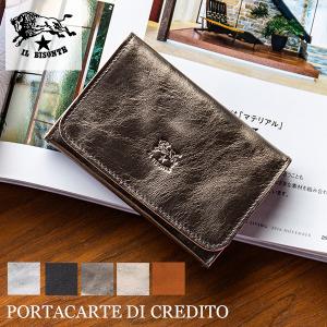 今ならポイントUP中 イルビゾンテ Il Bisonte 名刺入れ カードケース C0470 P PORTACARTE DI CREDITO レザー 革 定期入れ キャッシュレス｜glv