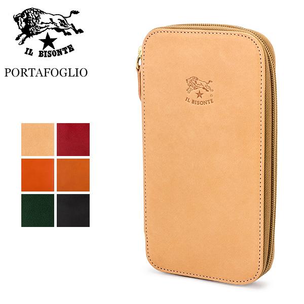 【並行輸入品】 イルビゾンテ Il Bisonte 長財布 ラウンドファスナー レザー 本革 C04...