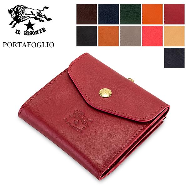 【並行輸入品】 イルビゾンテ Il Bisonte がま口財布 二つ折り財布 C0423 P POR...
