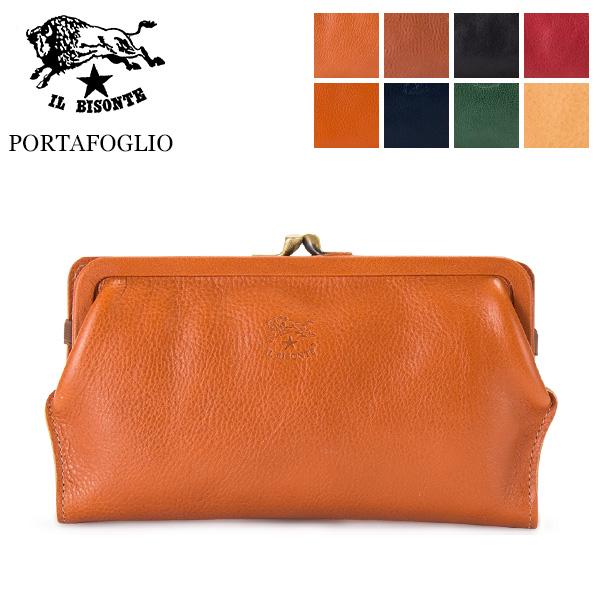 【並行輸入品】 イルビゾンテ Il Bisonte がま口 財布 長財布 ロングウォレット レザー ...