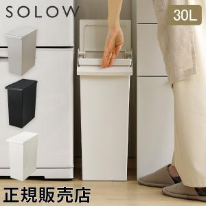 お盆も休まず配送 ソロウ SOLOW 棚下で使える スリムダストボックス レバーオープン 30L ゴミ箱 おしゃれ スリム ごみ箱