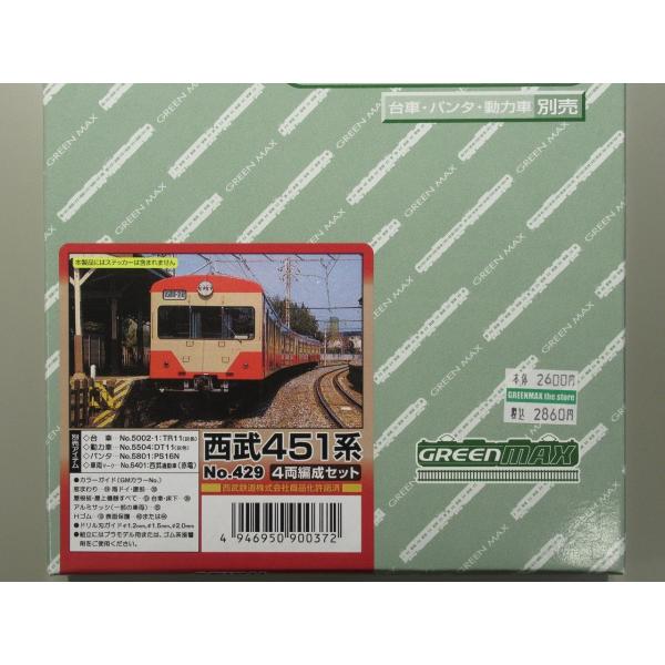 グリーンマックス 429 西武451系 4両編成セット（未塗装キット）