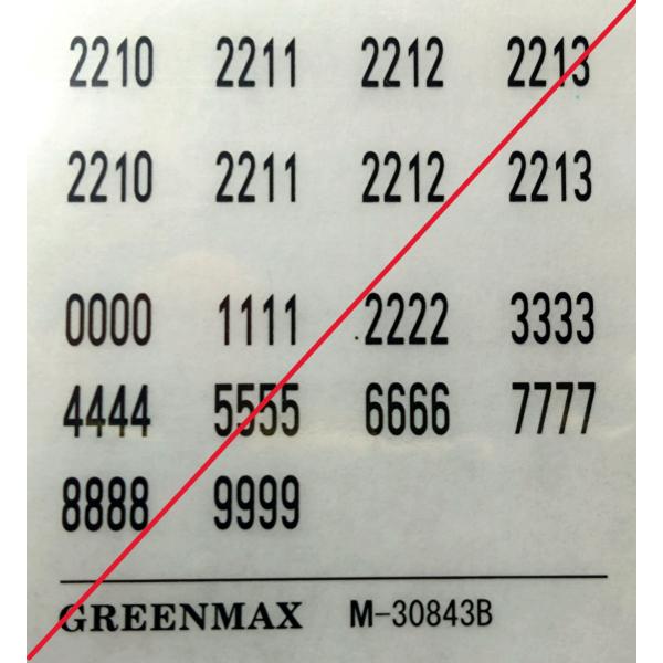 グリーンマックス　M-30843B　名鉄22000系3次車　対空表示インレタ　1枚入り