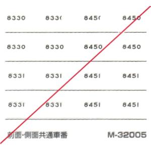 グリーンマックス　M-32005　阪急8300系　2両車番　1枚入