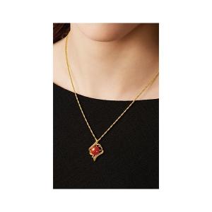 真紅のラグジュアリー 土佐産血赤珊瑚純金ペンダ...の詳細画像2