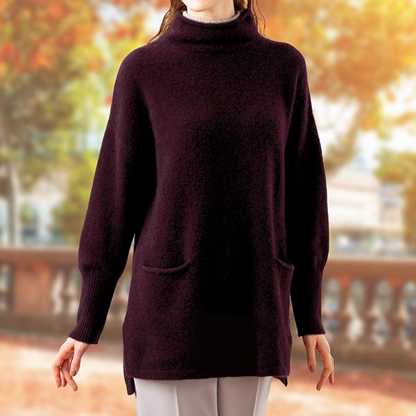 チベット産ヤク100％　デザインチュニック　ノーブルバーガンディ　インペリアルエンタープライズ IE...