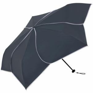 ビコーズ PUスーパーライト バイカラーパイピング ミニ ネイビー 紺色 ブルー系 傘 レディース 折傘 折りたたみ傘 雨傘 日傘 UVカット 遮光 晴雨兼用 手開きタイ