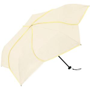 ビコーズ PUスーパーライト バイカラーパイピング ミニ ベージュ 傘 レディース 折傘 折りたたみ傘 雨傘 日傘 UVカット 遮光 晴雨兼用 手開きタイプ