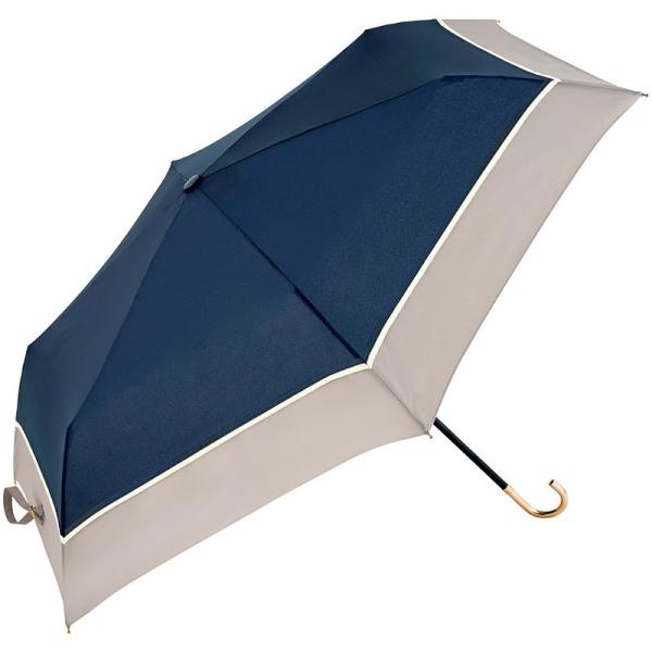 ビコーズ プレーンバイカラー ミニ ネイビー 紺色 シンプル 2色 傘 レディース 折傘 折りたたみ...