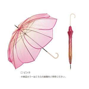 ビコーズ クリアアンブレラ フローラルブーケ ピンク 花びら お花の形 傘 レディース 長傘 雨傘 ビニール傘 透明 クリア 大きい 丈夫 手開きタイプ｜美容コスメ雑貨 コネクト