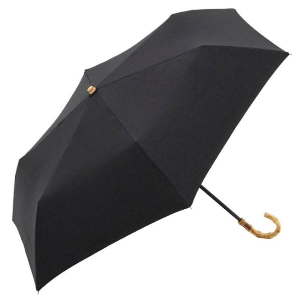 ビコーズ パラソル 折りたたみ傘 プレーンカラー トートバッグ ミニ ブラック 黒 バンブー 竹 持...