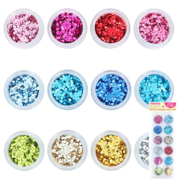 ビューティーネイラー ラウンドスパングルバリューセット 12種類 ネイル ラメ ホロ ネイルパーツ ...