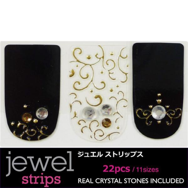ビューティーネイラー ジュエル ストリップス クリスタルストーン付き ネイルシール 22枚入り ネイ...