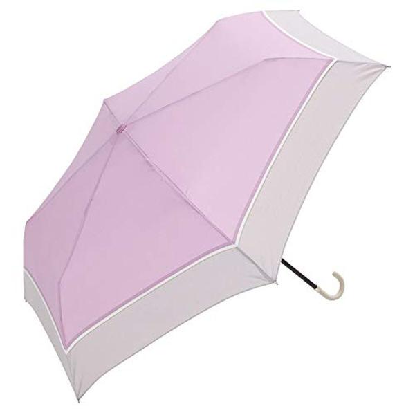【在庫処分】 because プレーンバイカラー ミニ 折りたたみ傘 雨傘 UVカット レディース ...