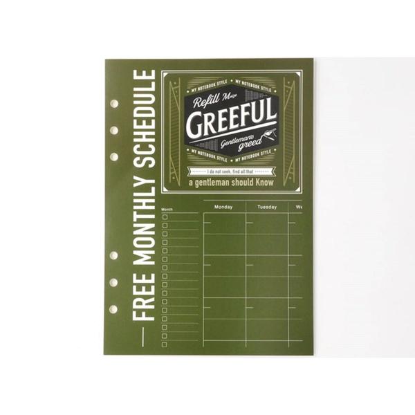 Greeful グリーフル リフィルM フリーマンスリー システム手帳 システムノート リフィル 6...