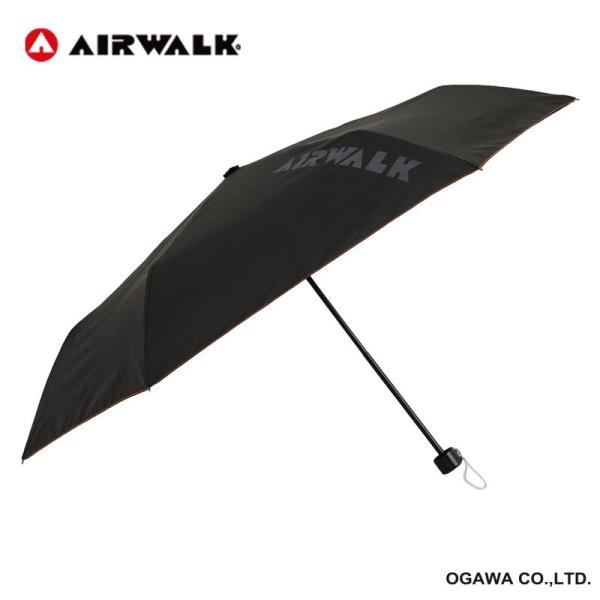 AIRWALK エアウォーク キッズ 折傘 ブラック 55cm 子供 傘 雨傘 折りたたみ傘 シンプ...