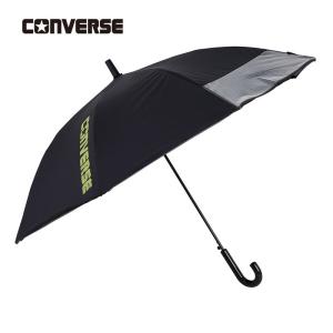 CONVERSE コンバース 子供日傘 無地タイプ 適用身長 130cm ブラック 55cm 晴雨兼用 雨傘 日傘 ワンタッチ ジャンプ式 UVカット率 遮光率 99%以上 透明窓付き 遮｜gmd