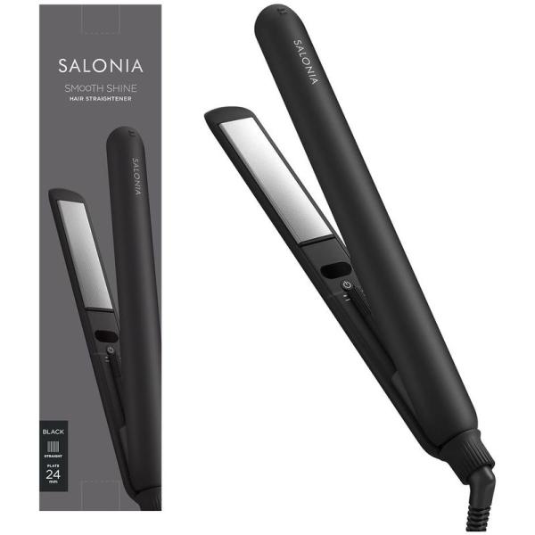 SALONIA サロニア スムースシャイン ヘアアイロン ストレート 24mm ブラック プレミアム...