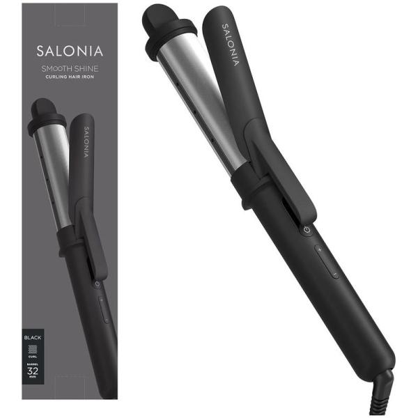SALONIA サロニア スムースシャイン ヘアアイロン カール 32mm ブラック プレミアム ヘ...