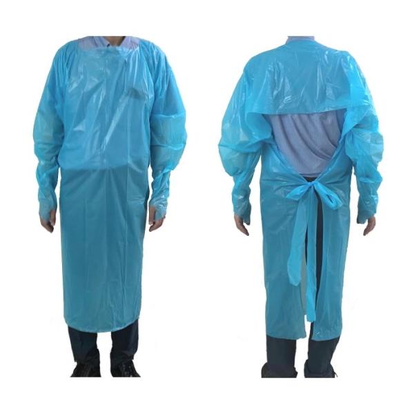 【まとめ買い】CPE アイソレーションガウン　200枚　使い捨てガウン　ビニールガウン　5枚/パック...