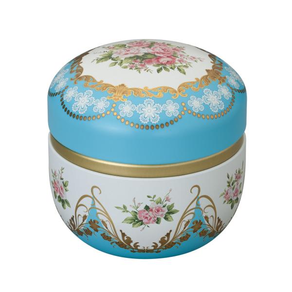 お茶缶　鈴子　フルール　ブルー
