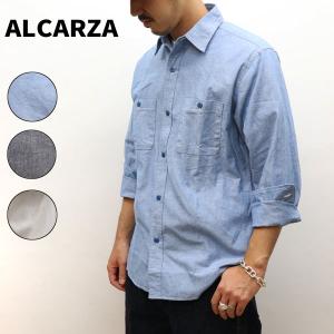 羽衣シャツ ALCARZA アルカルザ メンズ ダンガリーワークシャツ コットンワークシャツ 綿100％ 627-01 はごろもシャツ｜gmmstore