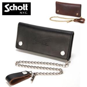 SCHOTT(ショット) PERFECTO LONG WALLET 3109057 7825970022 ( パーフェクトロングウォレット )　レザー 牛革 schott チェーン付き長財布 日本製｜GMMSTORE