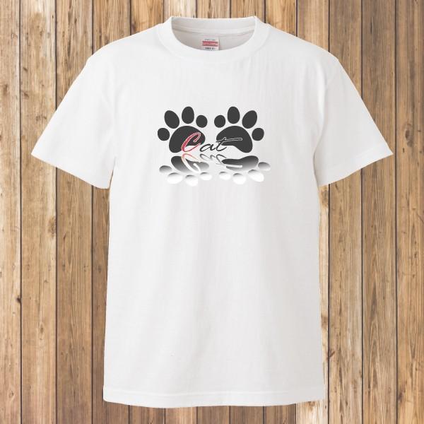 Tシャツ 半袖 メンズ レディース キッズ 猫 ネコ ねこ 肉球 にくきゅう 猫雑貨 ホワイト かわ...