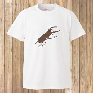 Tシャツ 半袖 メンズ レディース キッズ 昆虫12 クワガタ ホワイト｜gmsfactory