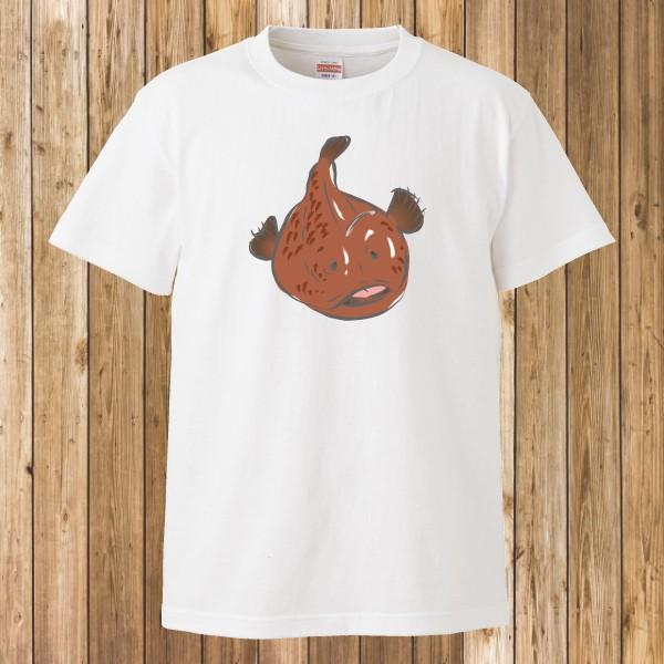 Tシャツ/海の生き物/あんこう/ホワイト